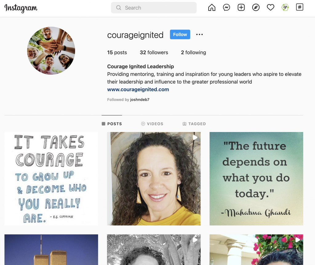 Courage Ignited Instagram Channel
